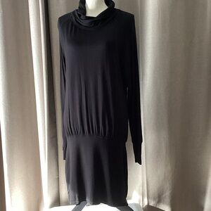 Athleta Black Cowl neck long sleeve dress, size medium.
